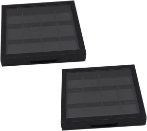 1set Empty Eyeshadow Case Portable Cosmetics Storage Box with Multi Grid Compartments for Lipstick Eyeshadow and Loose Powder Organization 2pcs