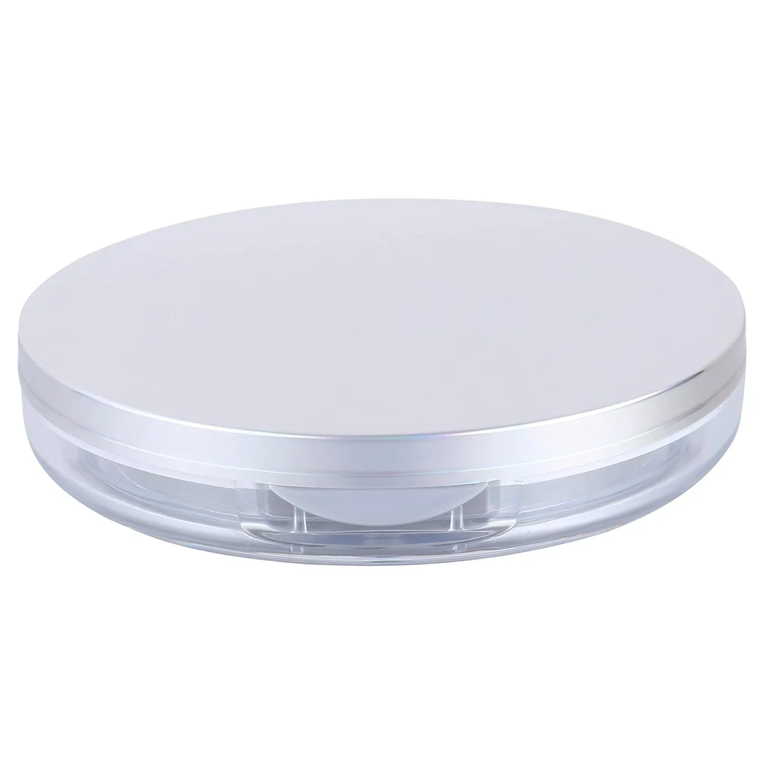 2pcs Portable Empty Powder Box with Puff Lightweight Makeup Case for Loose Powder for Travel to Carry and Use Compact Design with Soft Puff