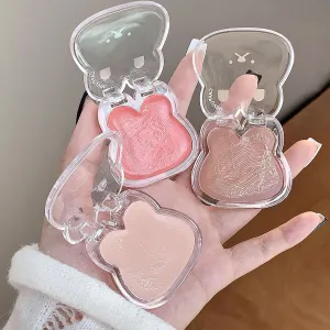 3PCS Cute Rabbit Moisturizing Cream Blush for Cheeks, Multi Glow Balm, Blush Balm Face Makeup, Hydrating, Creamy, Lightweight, Creates A Moist High Shine Effect