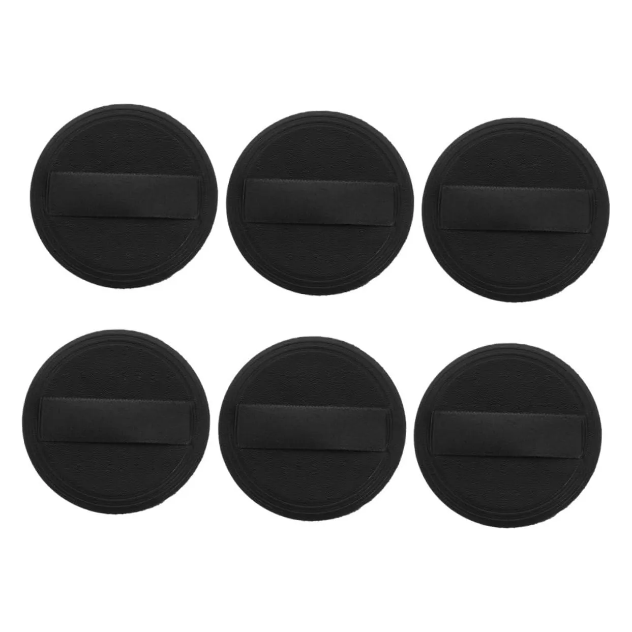 6pcs Crystal Velvet Puff Soft Body Puff Foundation Mineral Puff Chrome Nail Ultra Soft Makeup Puff Round Loose Puff Polish Sponge Black Leather   Super Soft Fabric