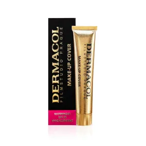 Dermacol - Full Coverage Foundation, Liquid Makeup Matte Foundation with SPF 30, Waterproof Foundation for Oily Skin, Acne, & Under Eye Bags, Long-Lasting Makeup Products, 30g, Shade 222