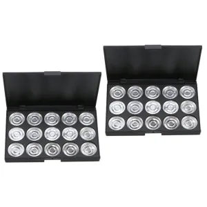 Hemoton 2pcs Empty Cosmetic Case Round Eyeshadow Organizer for Blush Powder Foundation Diameter Lightweight Space-saving for Practical Use