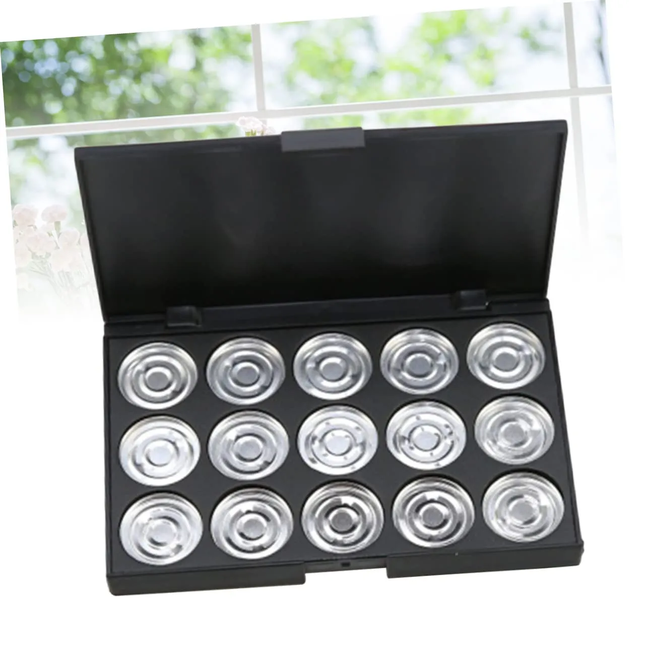 Hemoton 2pcs Empty Cosmetic Case Round Eyeshadow Organizer for Blush Powder Foundation Diameter Lightweight Space-saving for Practical Use