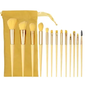 Makeup Brush Set Brush With Organizer Bag Beauty Tools Loose Powder Brush Foundation(Black)