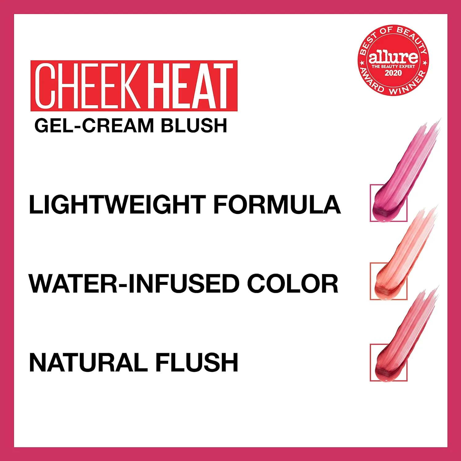 Maybelline Cheek Heat Gel-Cream Blush Makeup, Lightweight, Breathable Feel, Sheer Flush Of Color, Natural-Looking, Dewy Finish, Oil-Free, Fuchsia Spark, 1 Count