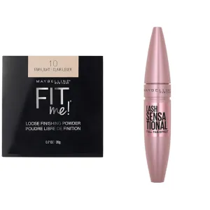 Maybelline Fit Me Loose Setting Powder, 1 Count and Lash Sensational Mascara, 1 Count