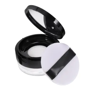 MERRYHAPY 3pcs Makeup Jar with Mirror Portable Loose Container Travel Kit for Makeup Sponge Double Design to Prevent Leakage Black Lids