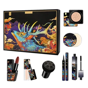 Womens Make up Seven Piece Air Cushion Eyeliner Mascara Concealer Setting Powder Lipstick Makeup Complete Makeup Makeup Set Gift For Novice Practice 10ml Makeup for Teenagers Girls